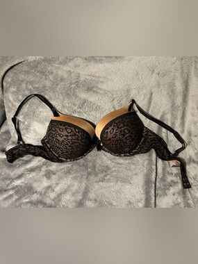 Victoria's Secret Black Lace Bra with Nude Cups